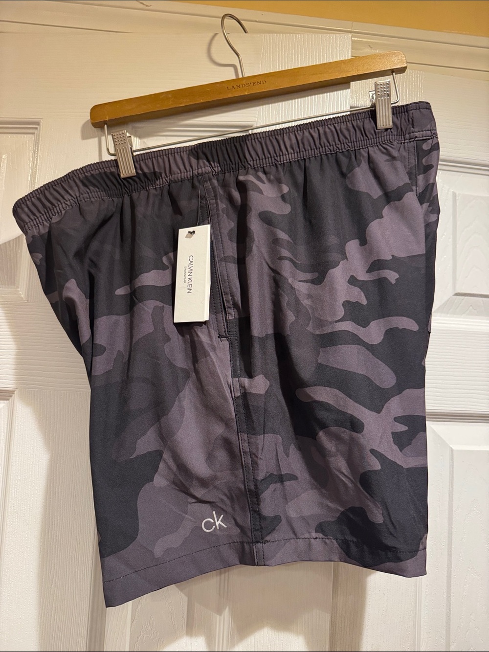 Calvin Klein Gray & Charcoal Camo Swim Shorts
